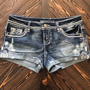 Embroidered Jean Shorts